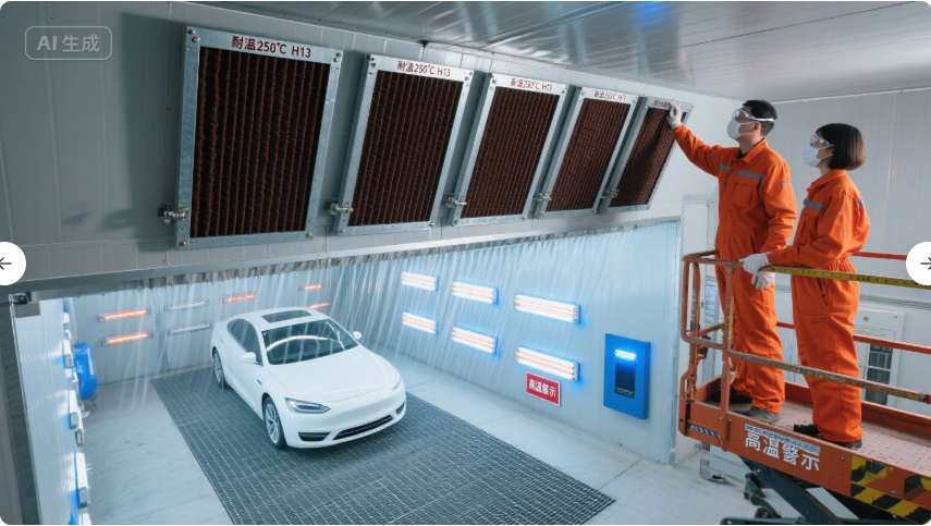 耐高温有隔板高效过滤器：汽车烤漆房洁净空气的核心卫士