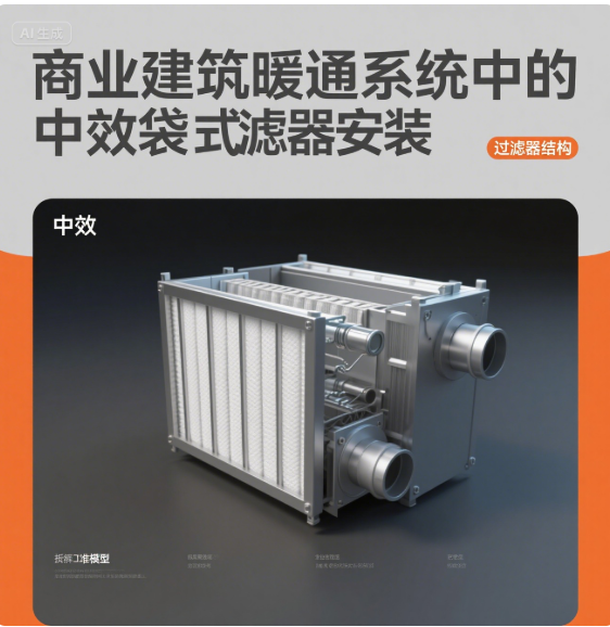 商业建筑暖通系统中的中效袋式过滤器安装